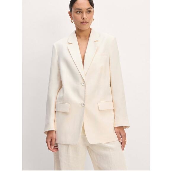 Everlane Oversized Blazer in Linen Size 10 Bone Jacket - Picture 1 of 11